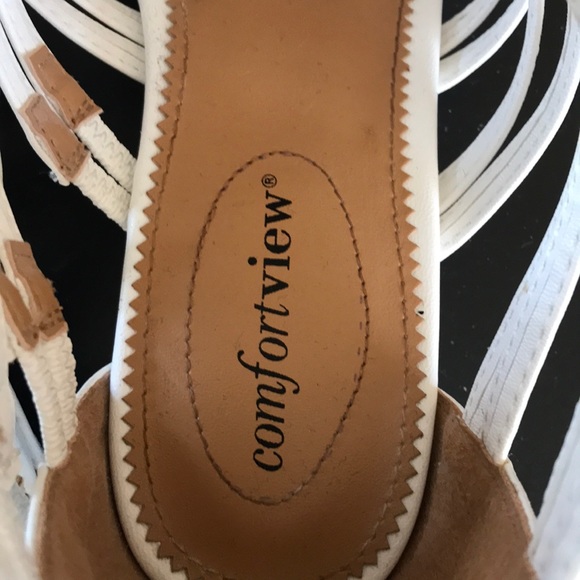 GUC Comfortview white wedge cage sandal - Picture 3 of 6